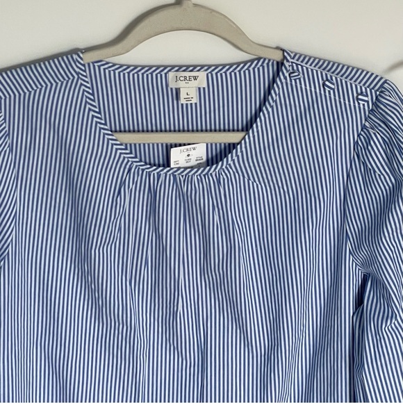 New! J. Crew button shoulder Top blouse stripe blue white 47281 - Picture 3 of 13